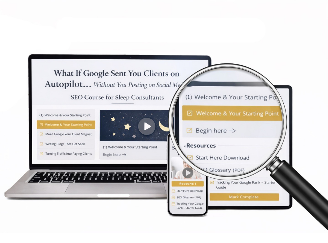 seo course for sleep consultants